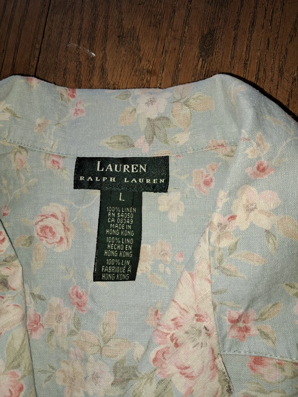 Ralph Lauren Light Blue Floral Button-Up Blouse - Picture 5 of 5